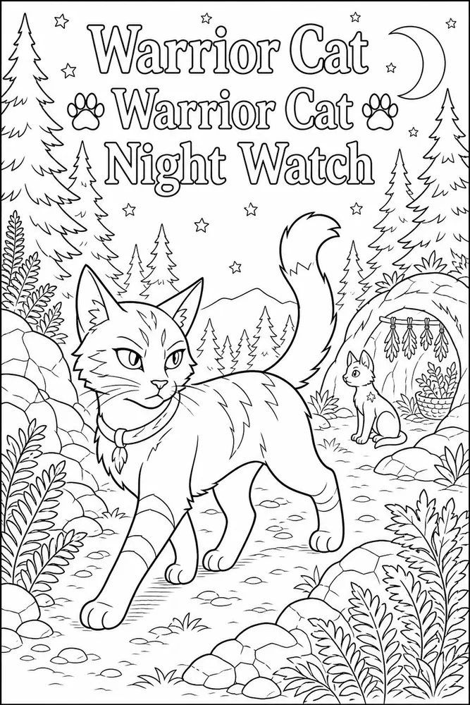Warrior Cat Warrior Cat Night Watch printable coloring page