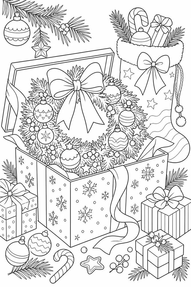 Christmas Coloring Pages for Adults Christmas coloring pages for adults activity scene coloring page