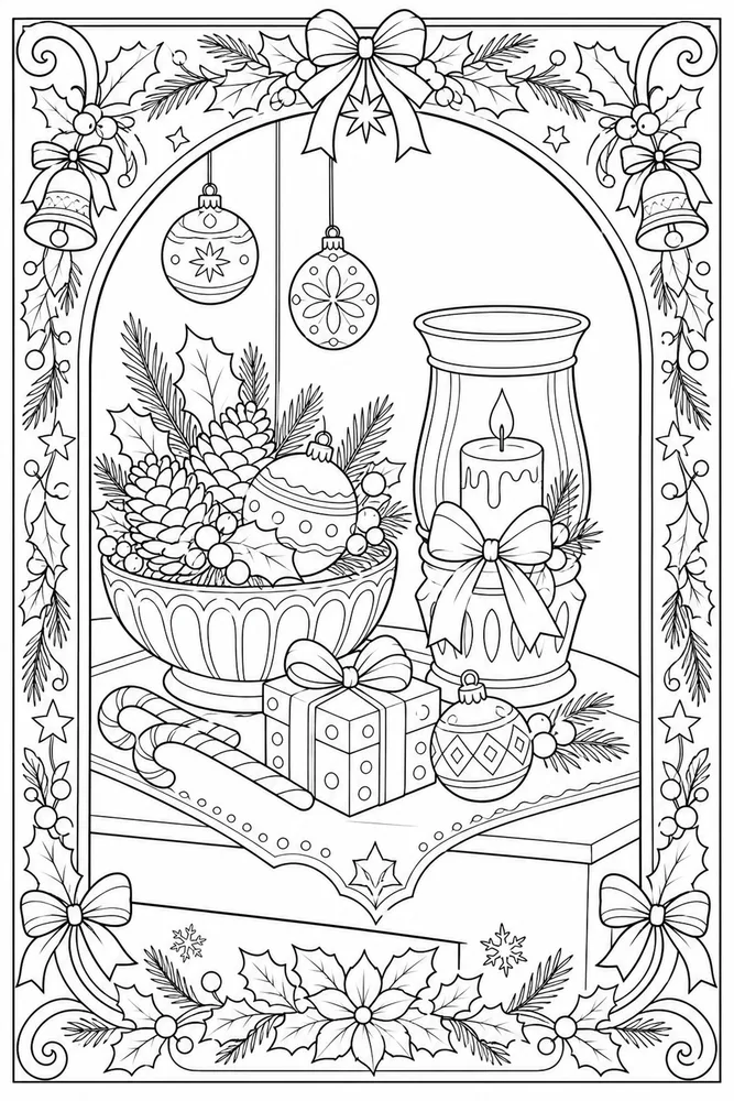 Christmas Coloring Pages for Adults Christmas coloring pages for adults decorative border coloring page