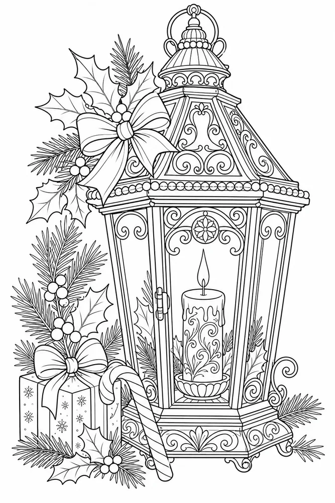 Christmas Coloring Pages for Adults Coloring Pages preview: Christmas Coloring Pages for Adults Christmas coloring pages for adults front portrait coloring page