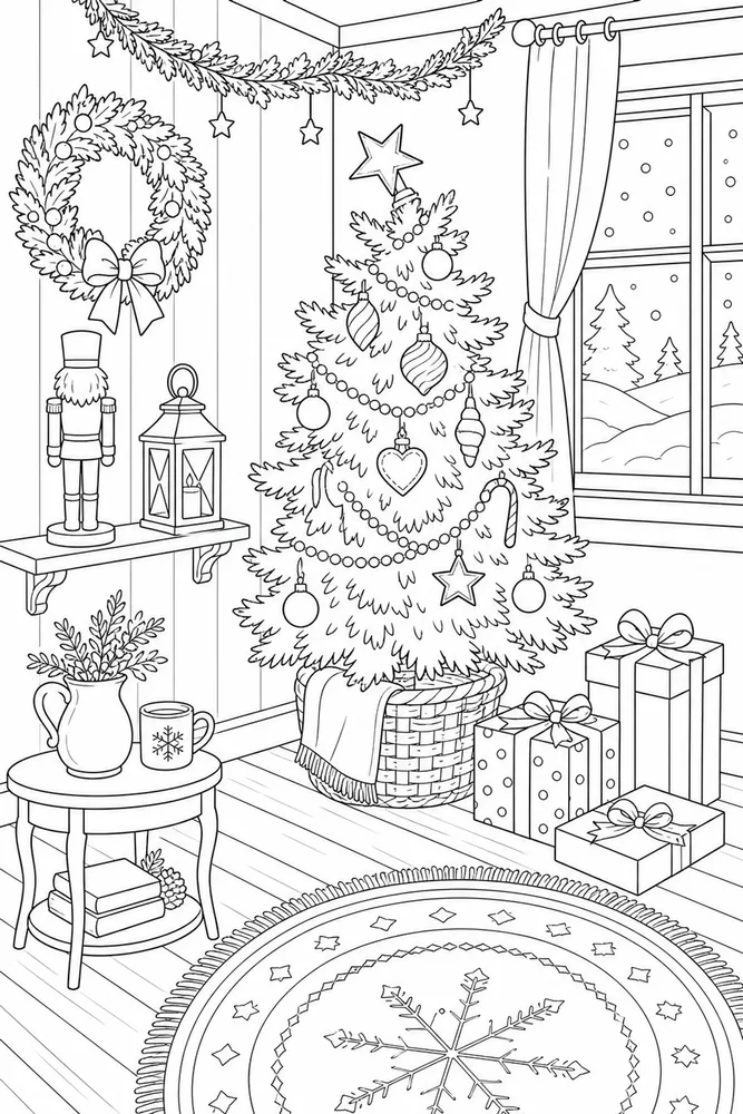 Christmas Coloring Pages for Adults Christmas coloring pages for adults habitat background coloring page
