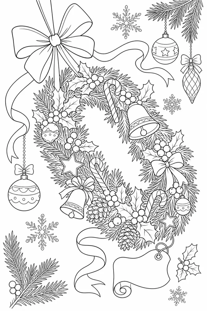 Christmas Coloring Pages for Adults Christmas coloring pages for adults playful pose coloring page