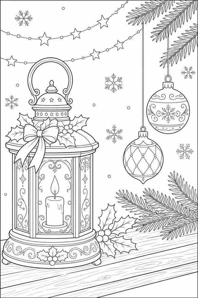 Christmas Coloring Pages for Adults Christmas coloring pages for adults simple scene coloring page
