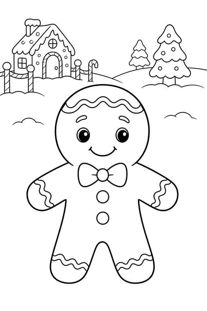 Christmas Gingerbread Christmas gingerbread habitat background coloring page