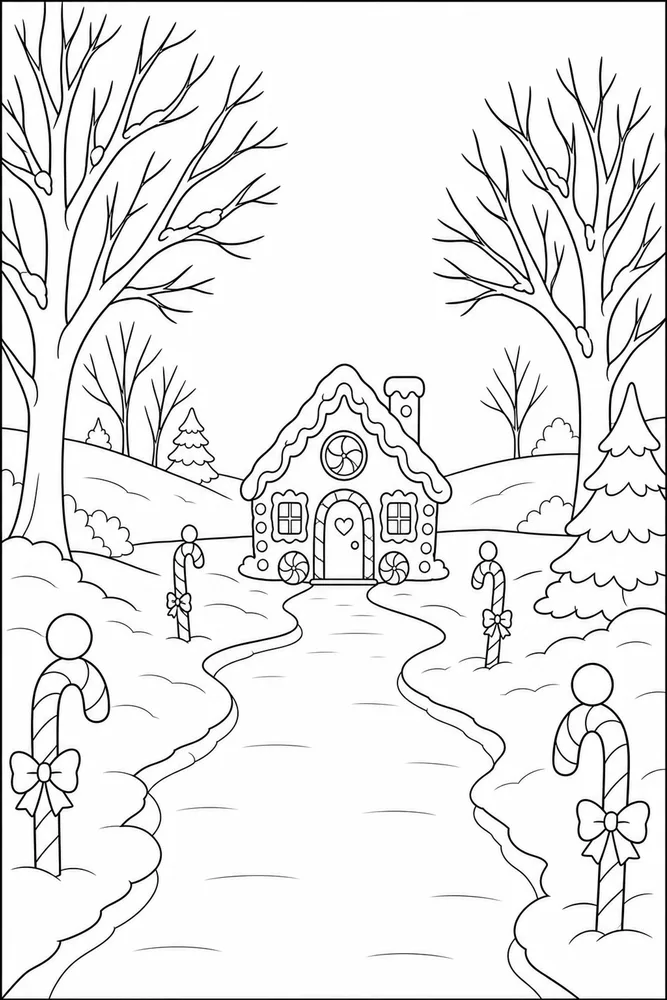 Christmas Gingerbread Christmas gingerbread outdoor path coloring page