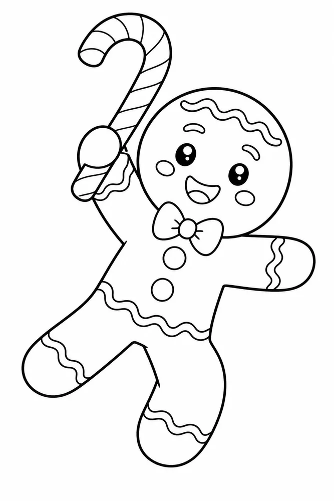 Christmas Gingerbread Christmas gingerbread playful pose coloring page