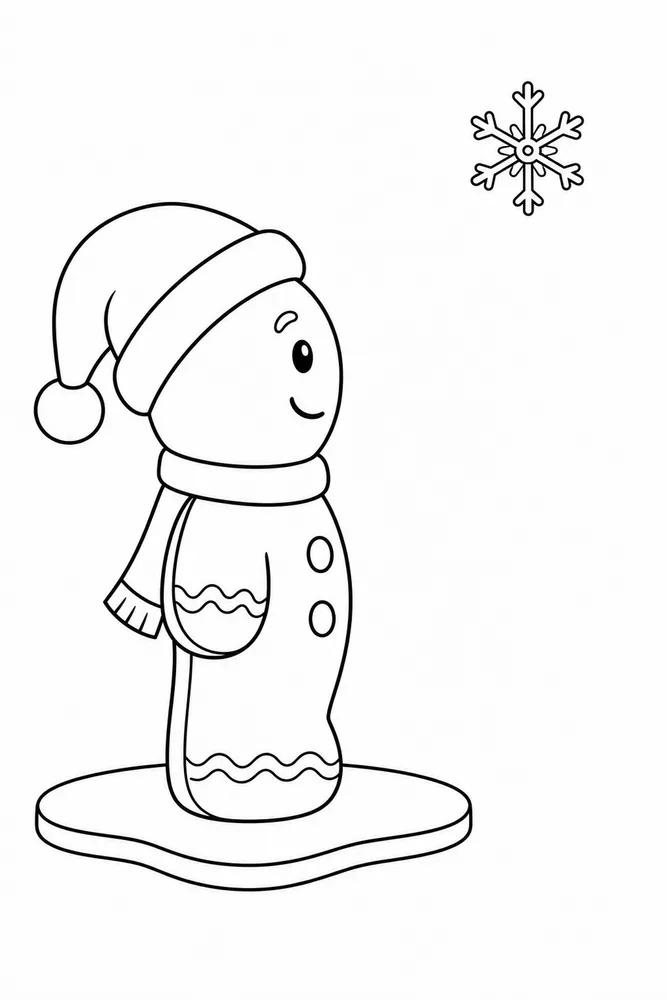 Christmas Gingerbread Christmas gingerbread simple scene coloring page