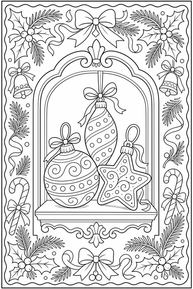 Christmas Ornaments Christmas ornaments decorative border coloring page