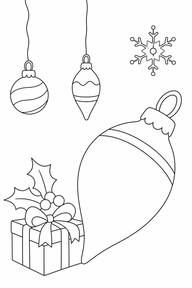 Christmas Ornaments Christmas ornaments easy beginner page coloring page