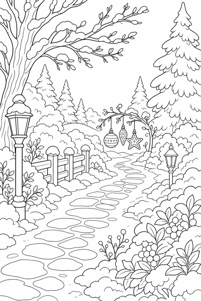 Christmas Ornaments Christmas ornaments outdoor path coloring page