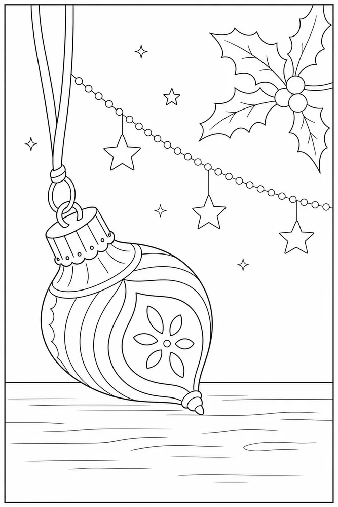 Christmas Ornaments Christmas ornaments simple scene coloring page