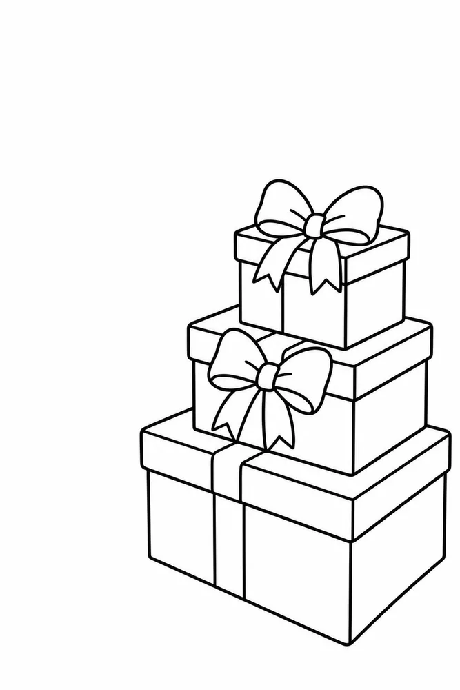 Christmas Presents Christmas presents easy beginner page coloring page