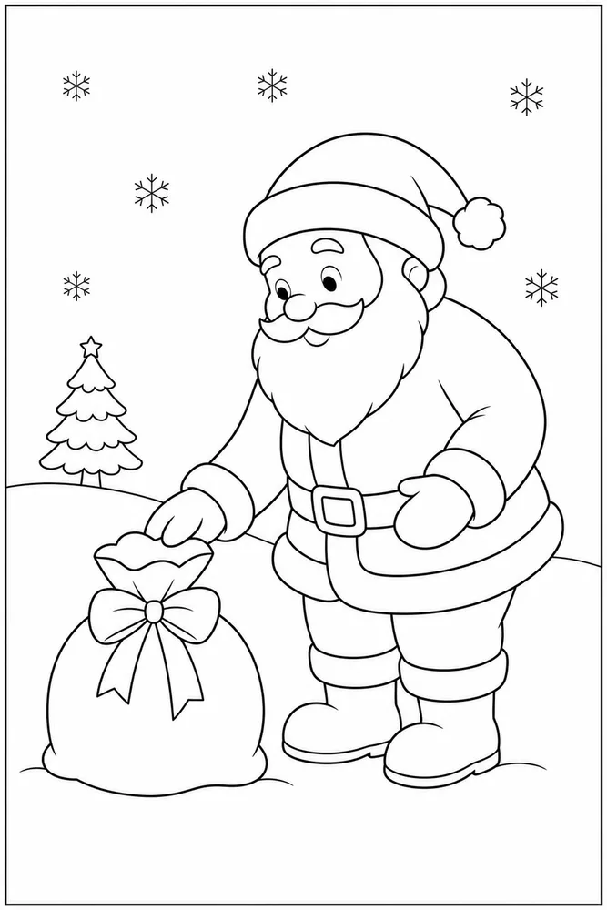 Christmas Santa Claus Christmas santa claus easy beginner page coloring page