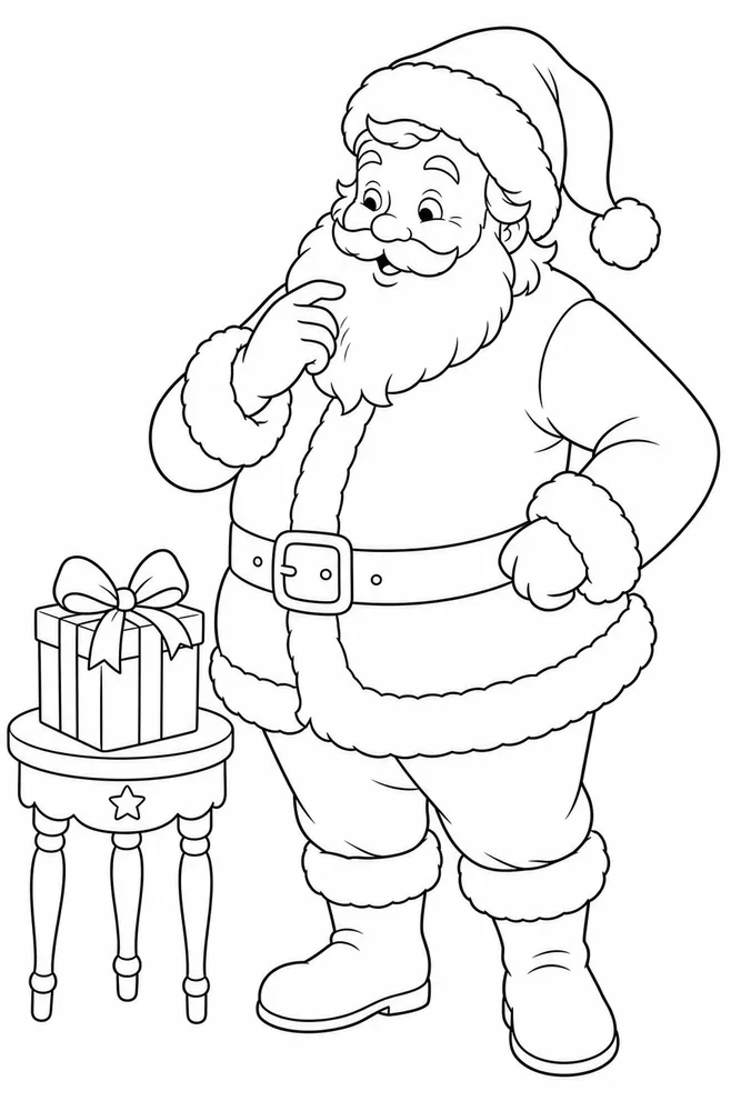 Christmas Santa Claus Coloring Pages preview: Christmas Santa Claus Christmas santa claus front portrait coloring page