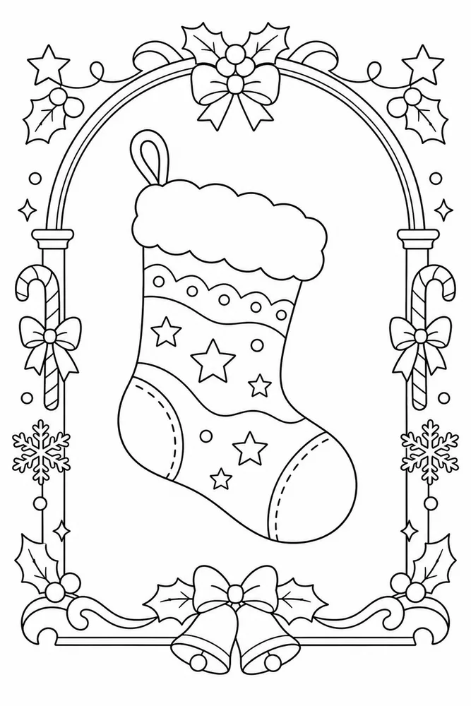 Christmas Stocking Christmas stocking decorative border coloring page