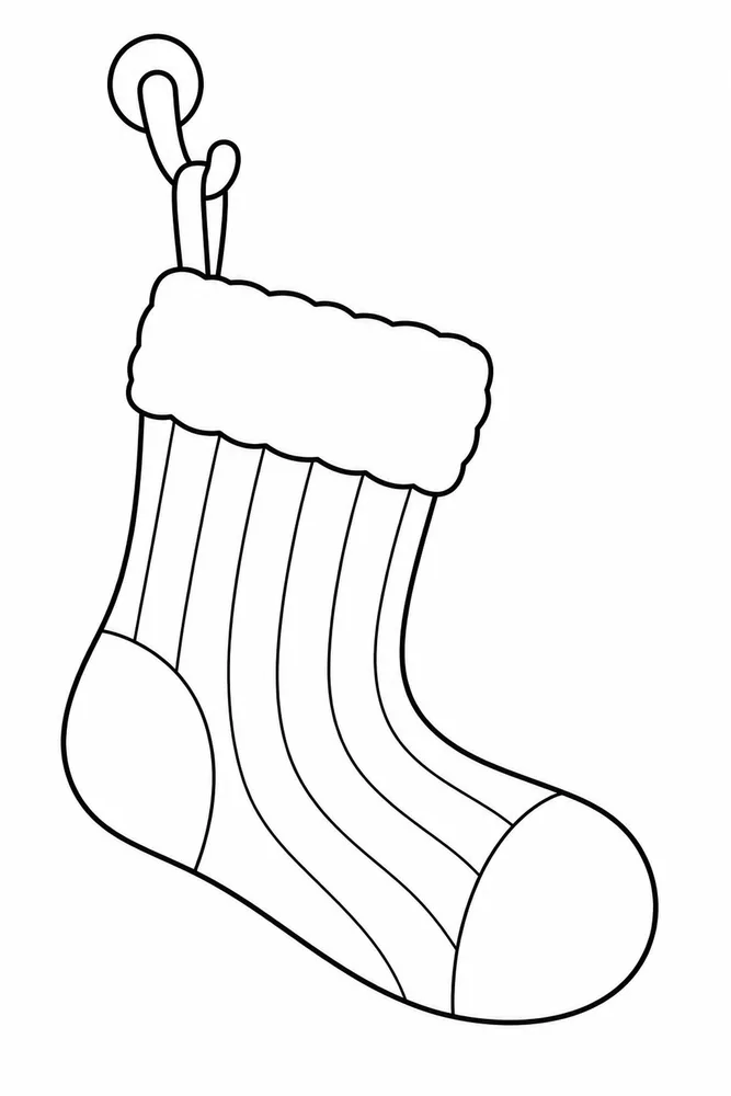 Christmas Stocking Christmas stocking simple scene coloring page