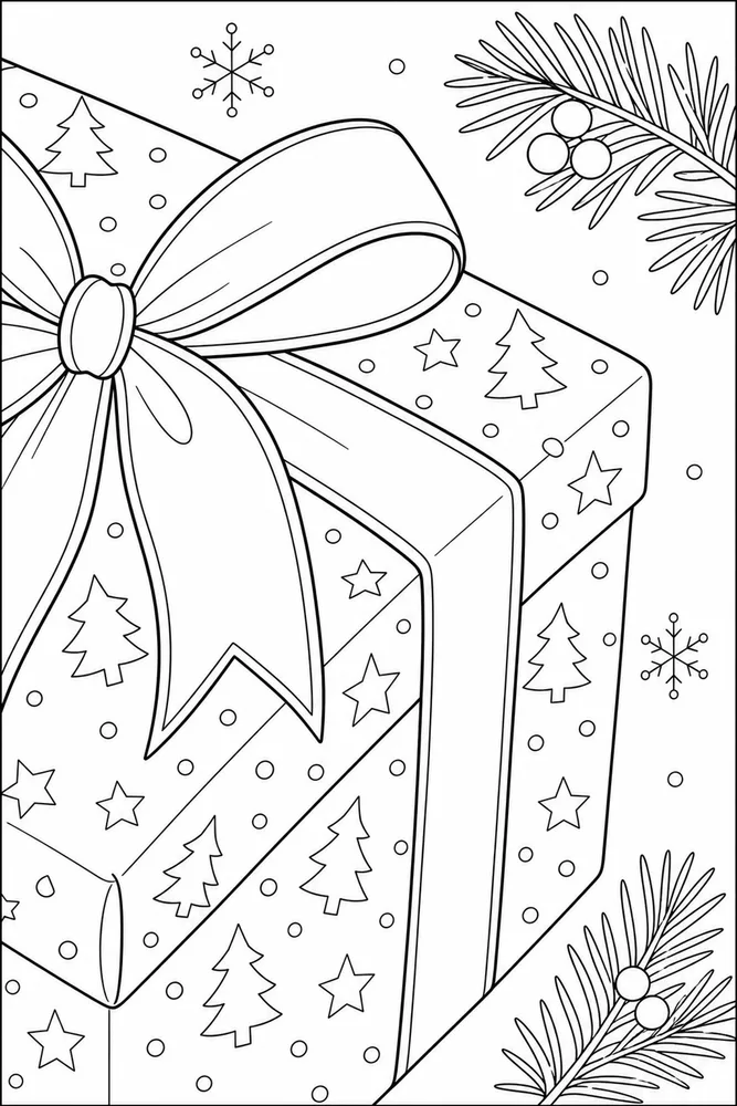 Easy Christmas Easy christmas close up detail coloring page