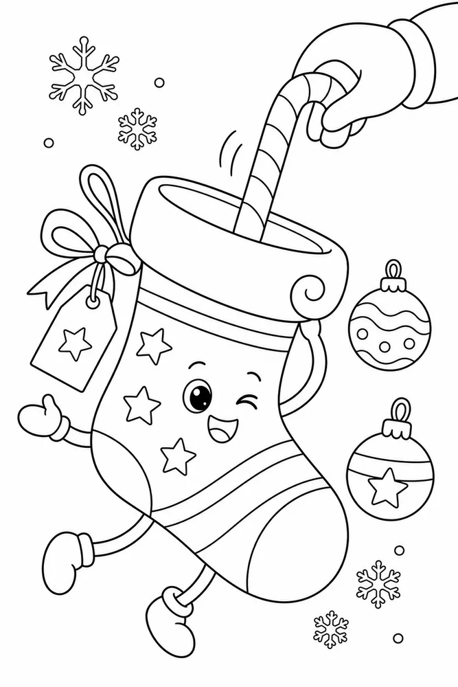 Easy Christmas Easy christmas playful pose coloring page