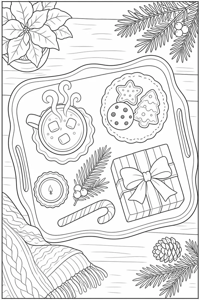 Merry Christmas Merry christmas cozy indoor moment coloring page