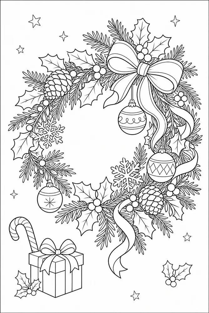 Merry Christmas Coloring Pages preview: Merry Christmas Merry christmas front portrait coloring page