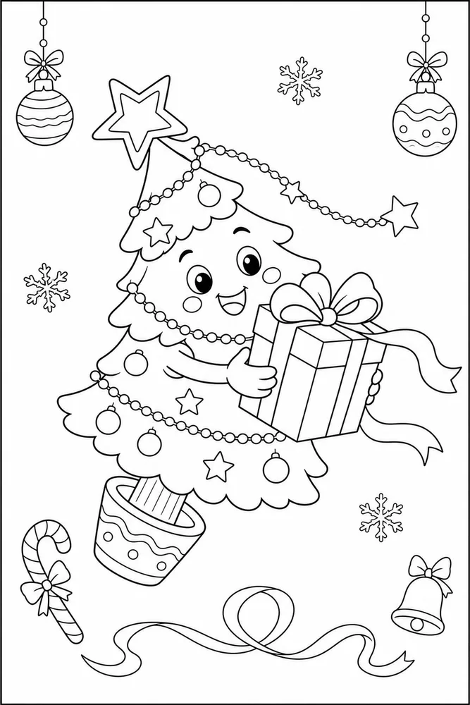 Merry Christmas Merry christmas playful pose coloring page
