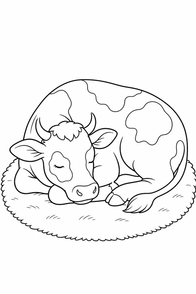 Cow for Adults Cow for adults cozy indoor moment coloring page