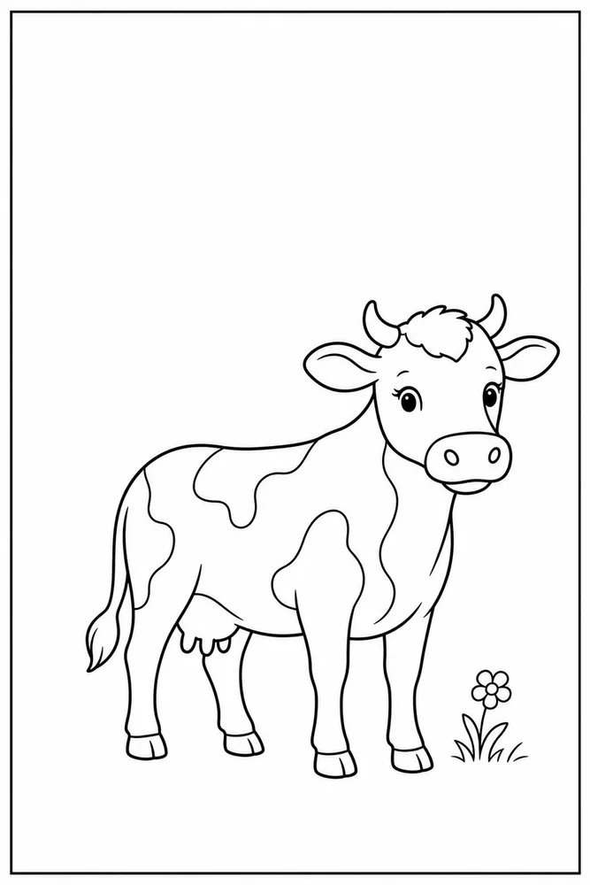 Cow for Adults Cow for adults easy beginner page coloring page