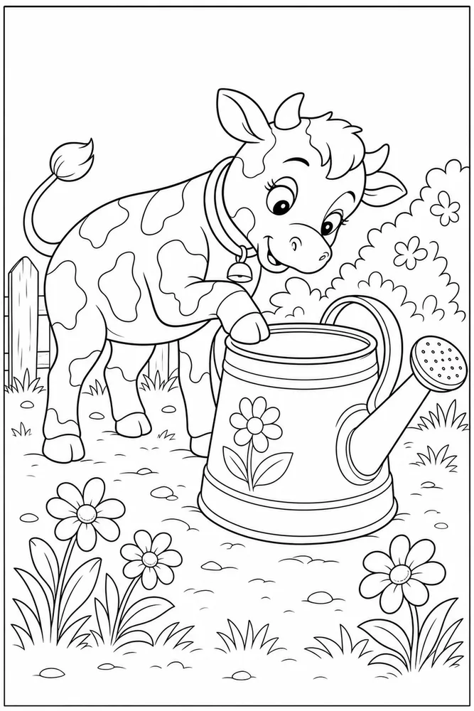 Cow Print Cow print activity scene coloring page