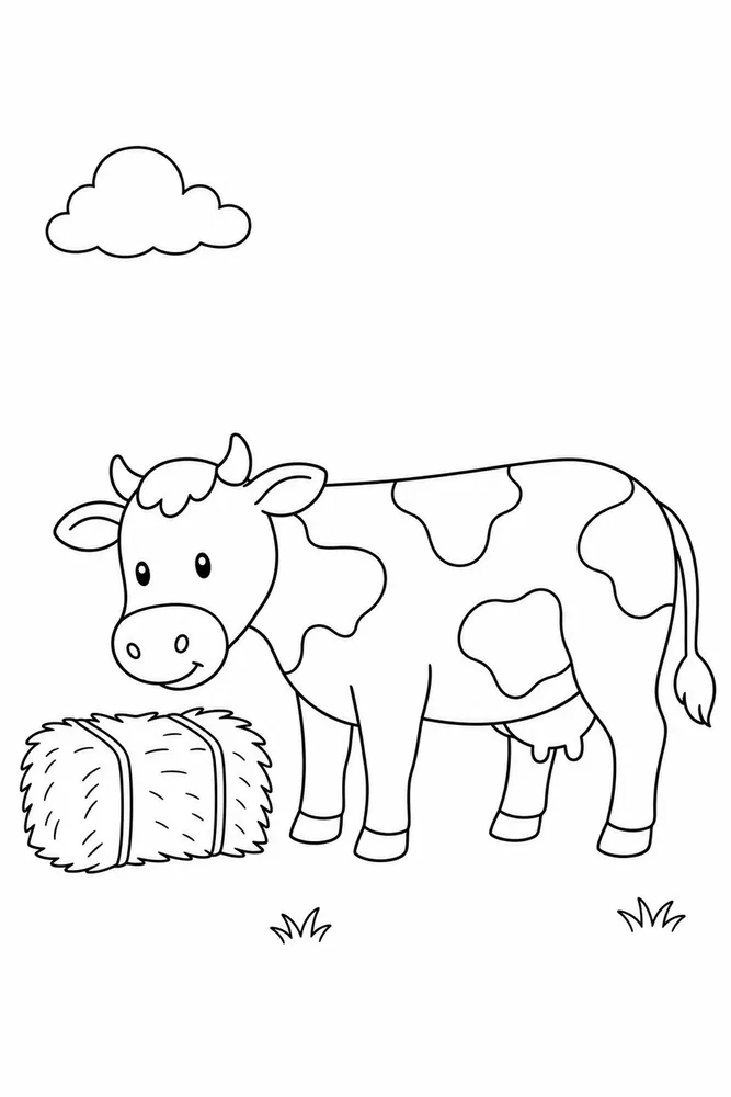 Cow Print Cow print easy beginner page coloring page