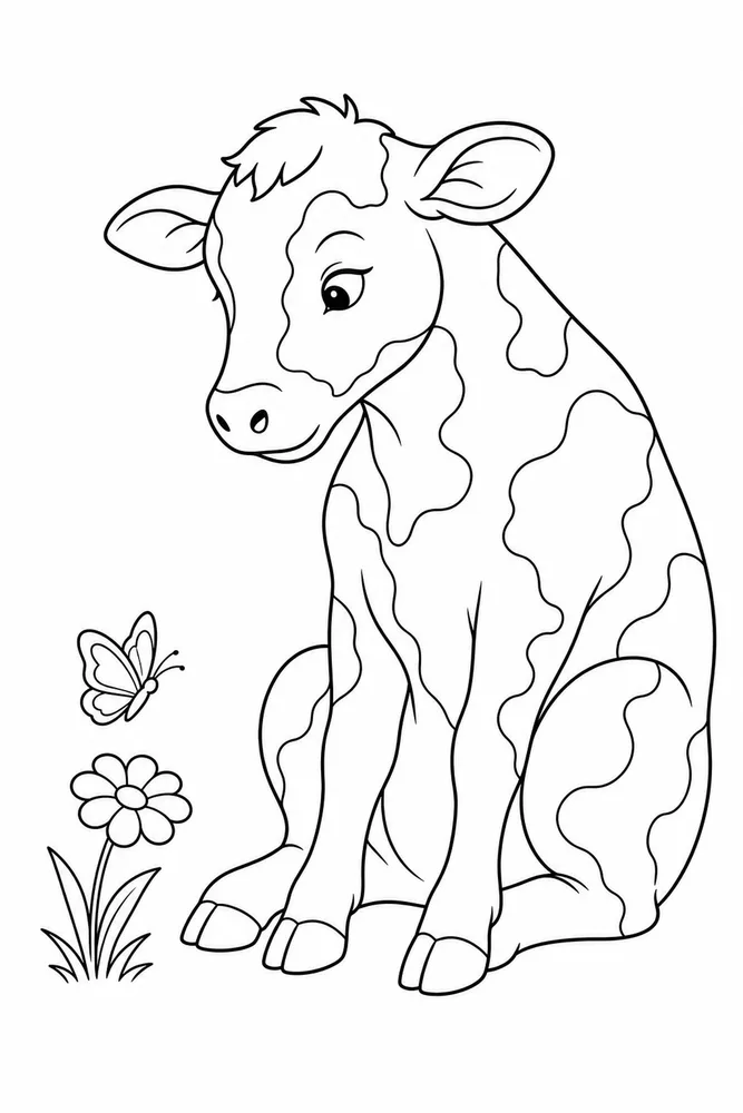 Cow Print Cow print front portrait coloring page
