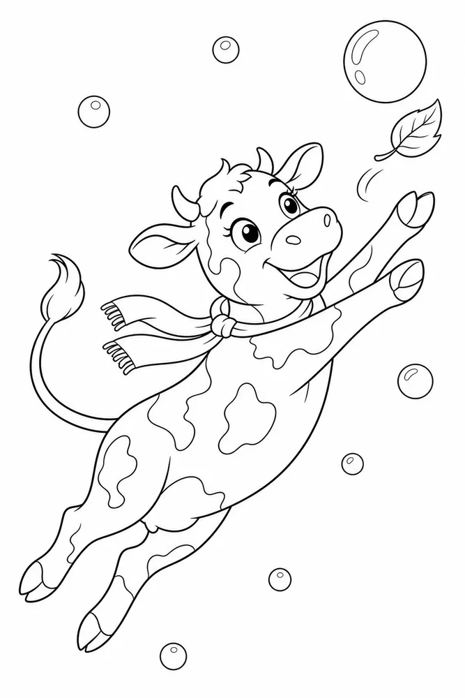 Cow Print Cow print playful pose coloring page