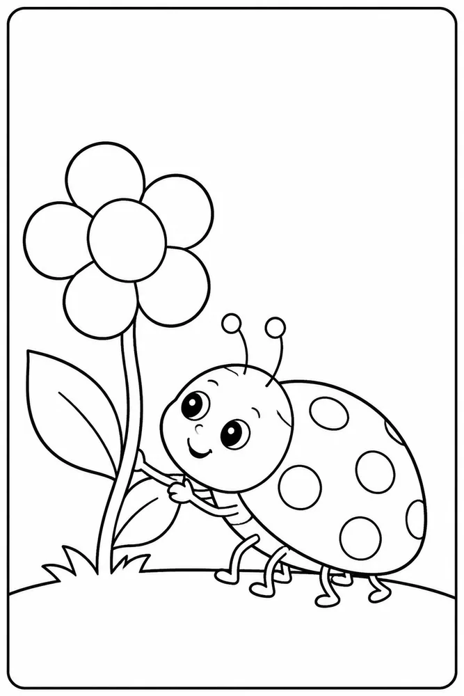 Cute Bug Cute bug easy beginner page coloring page