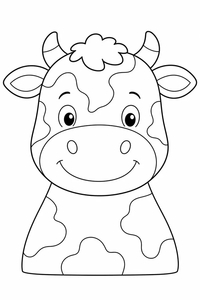 Cute Cow Cow Simple Portrait coloring page