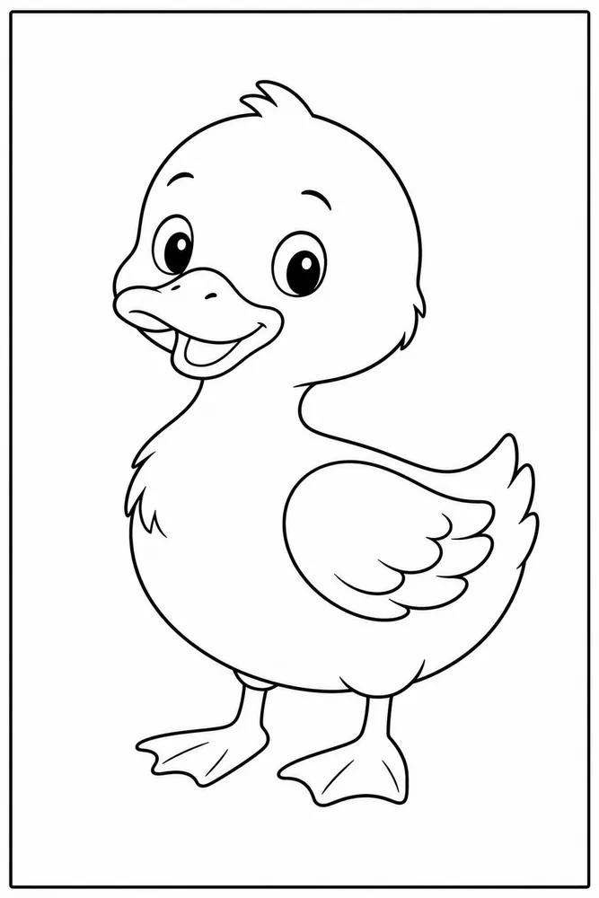Cute Duck Duck Simple Portrait coloring page