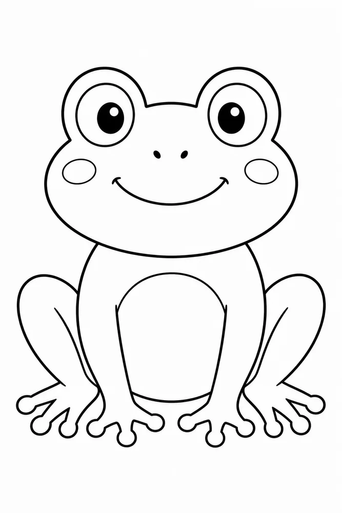 Cute Frog Frog Simple Portrait coloring page