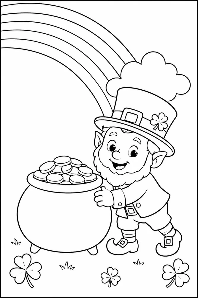 Cute Leprechaun Cute leprechaun easy beginner page coloring page
