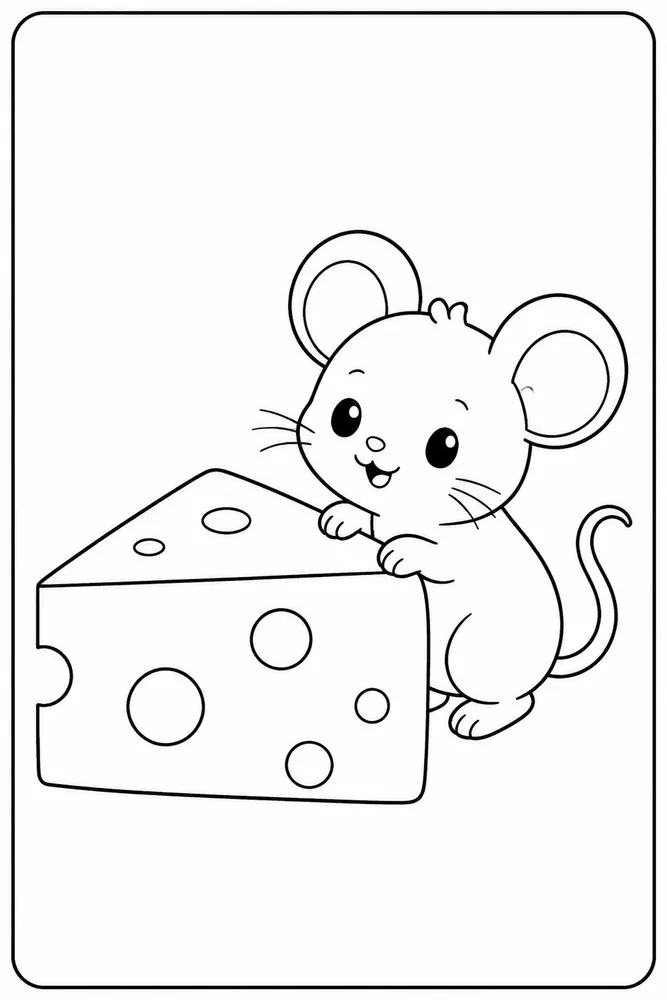 Cute Mouse Cute mouse easy beginner page coloring page