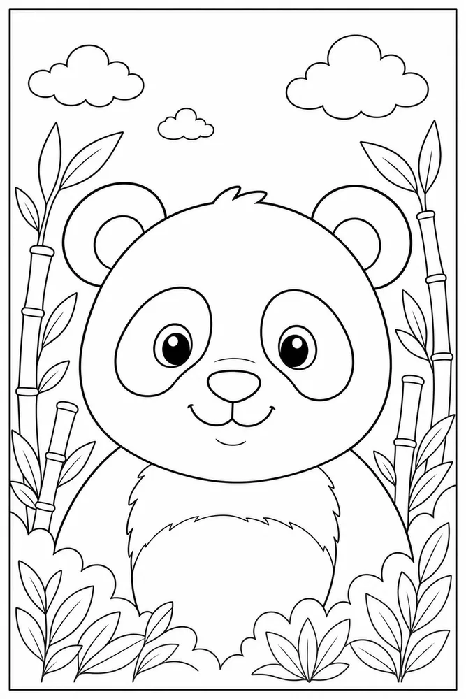Cute Panda Panda Simple Portrait coloring page