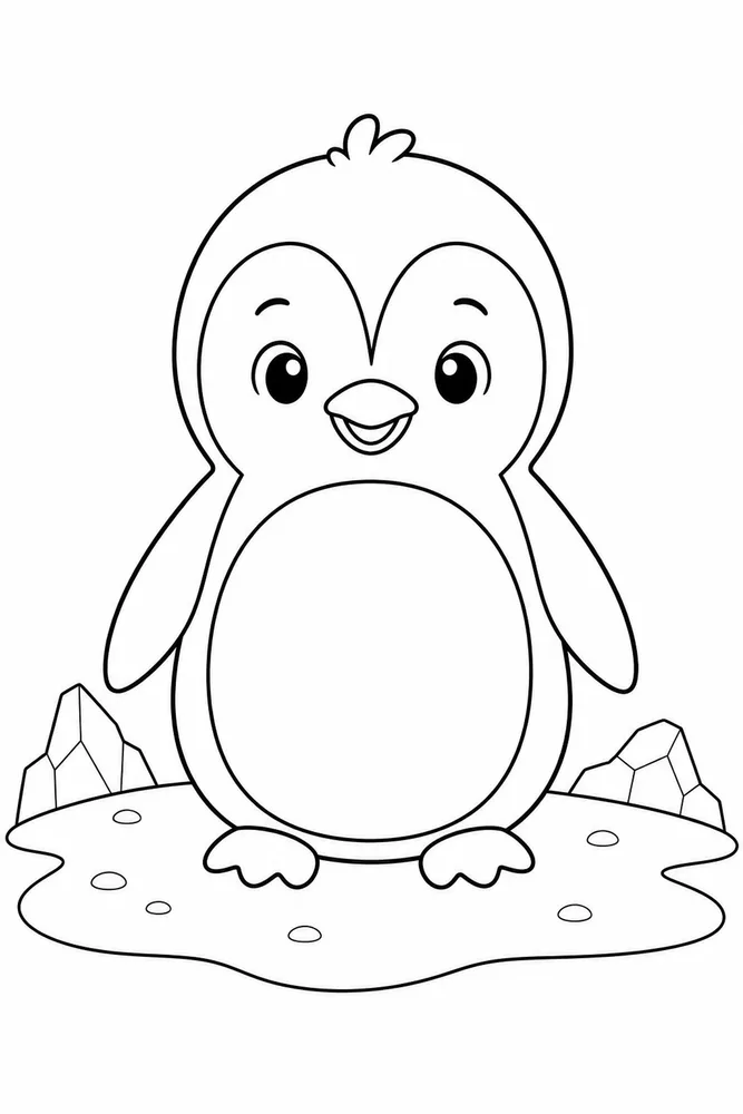 Cute Penguin Penguin Simple Portrait coloring page