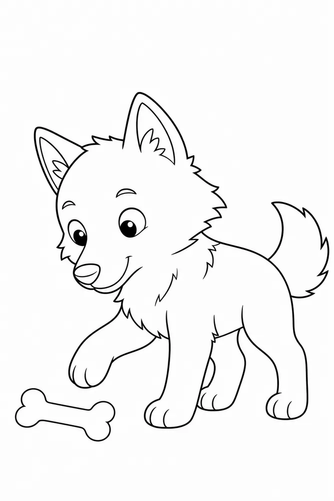 Cute Wolf Cute wolf easy beginner page coloring page