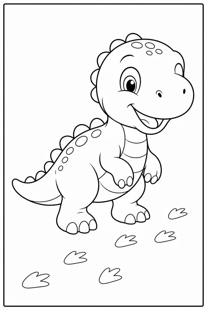 Baby Dinosaur Tiny Footprints coloring page