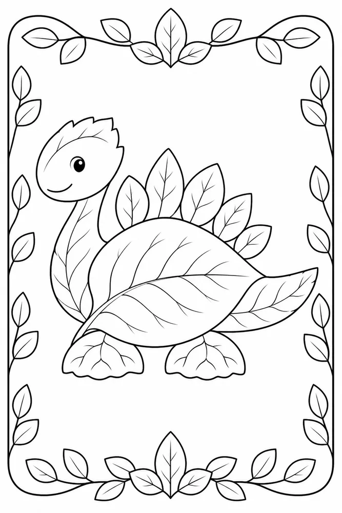 Dinosaur Leaf Snack printable dinosaur coloring page for kids