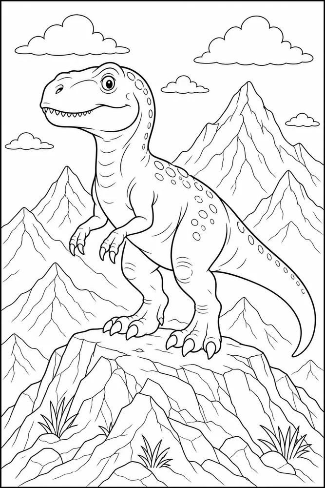 Dinosaur Mountain Ridge coloring page