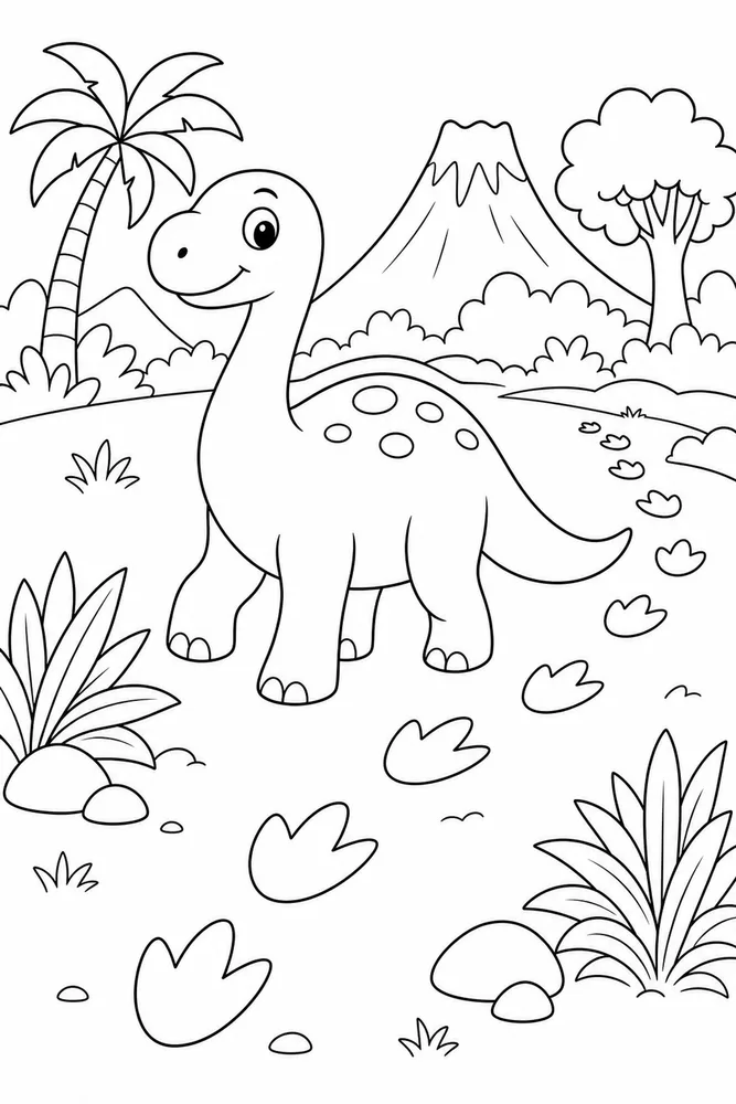Easy Dinosaur Easy Footprint Trail coloring page