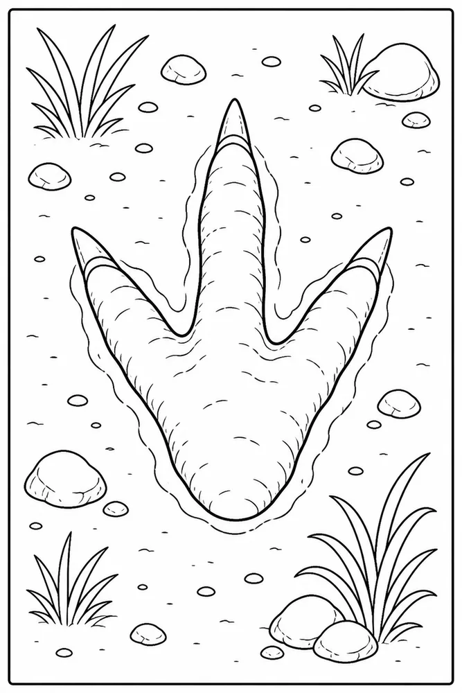 Raptor Dinosaur Claw Track coloring page