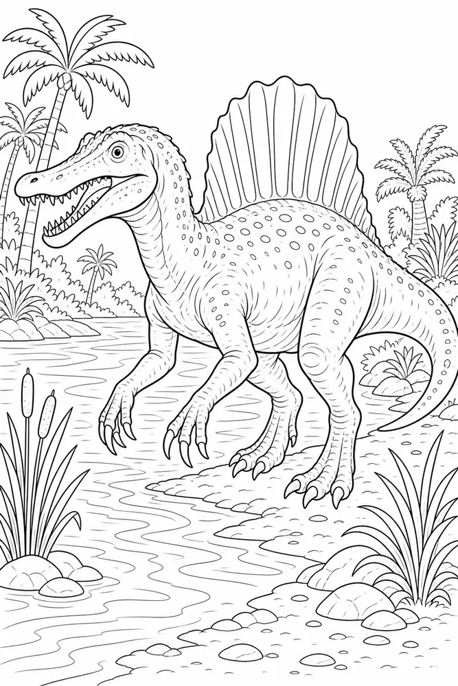 Spinosaurus Dinosaur Ancient Delta coloring page