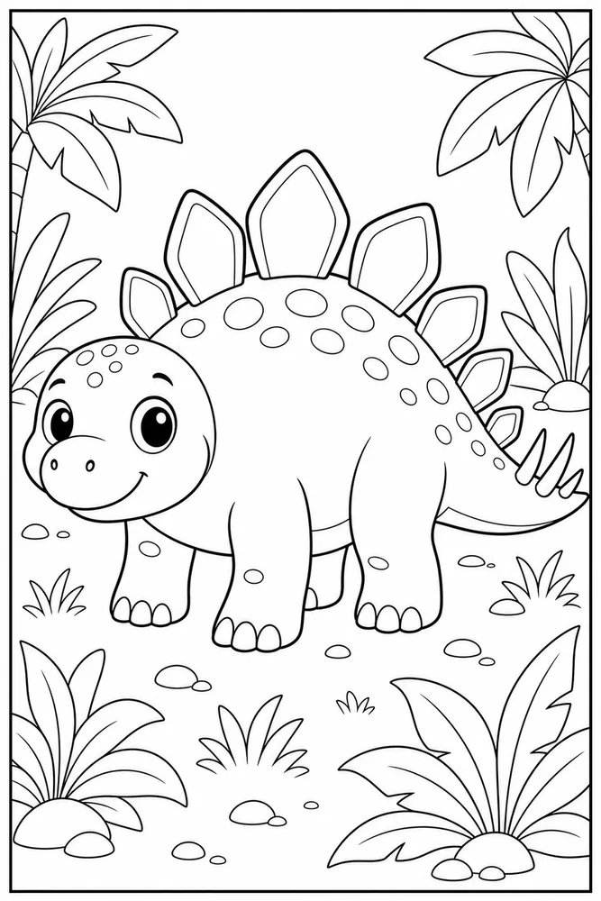 Stegosaurus Dinosaur Baby Stegosaurus coloring page