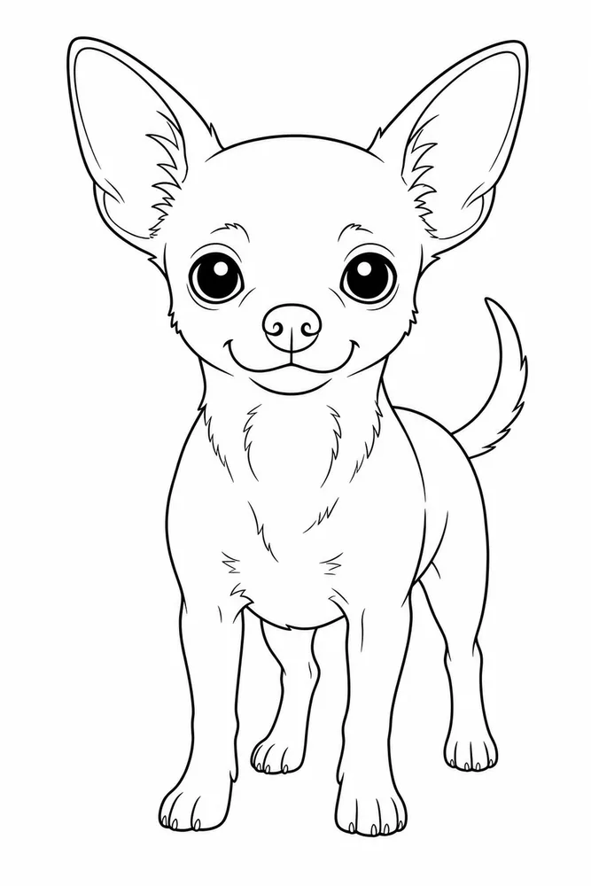 Chihuahua Dog Front Step coloring page