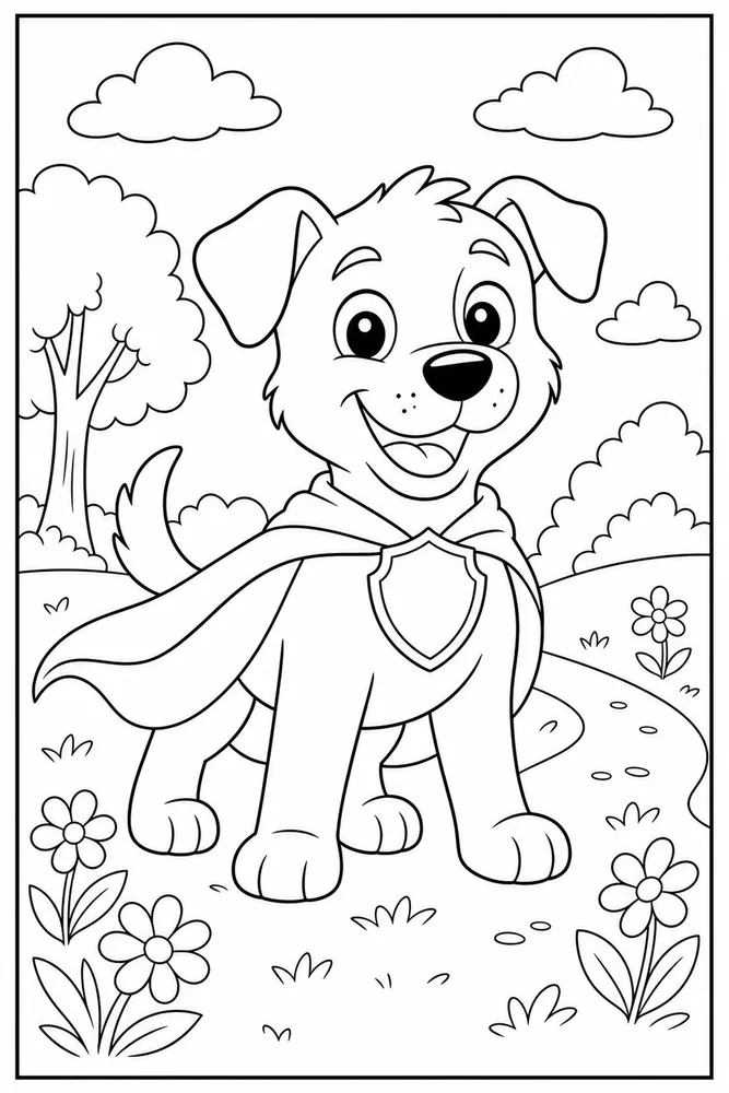 Halloween Dog Costume Cape printable dog coloring page for kids
