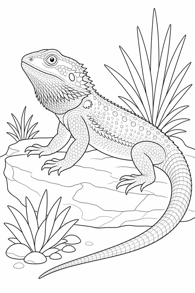 Bearded Dragon Side Profile coloring page